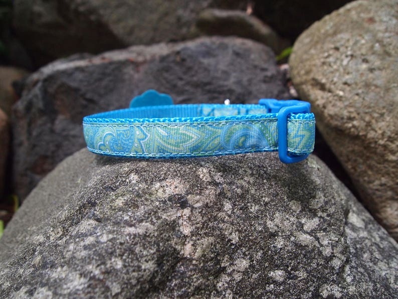 dog collar for small dogs female dog collar small dog collar felt flower blue dog collar cute dog collar Blue Dog Collar with Flower