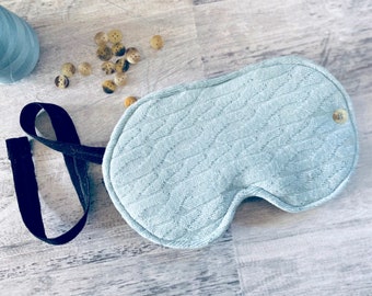 Soft Blue Sweater Sleep Mask, travel accessory, blindfold, for adult, fabric eye mask, cozy, unisex, blackout, napping, plane flights