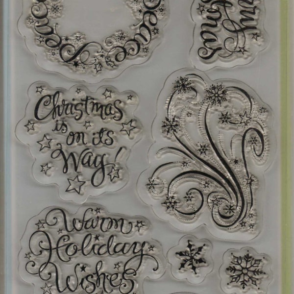 Inkadinkado WARM HOLIDAY WISHES Clear Stamps