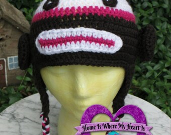 Sock Monkey Inspired Hats for Boys or Girls