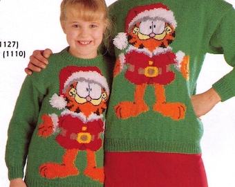 Christmas Sweatshirt Unisex Child Garfield Holiday Shirt Santas Little Helper Etsy