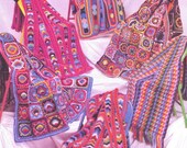 VInTAGE 1970s BRIgHT CoSY AFGHaNs Throws BLaNKeTs Rugs SeT Of 6 GReaT 4 WooL Scraps-MiXed SIZes- PLy-Crochet Pattern PdF Instant Download