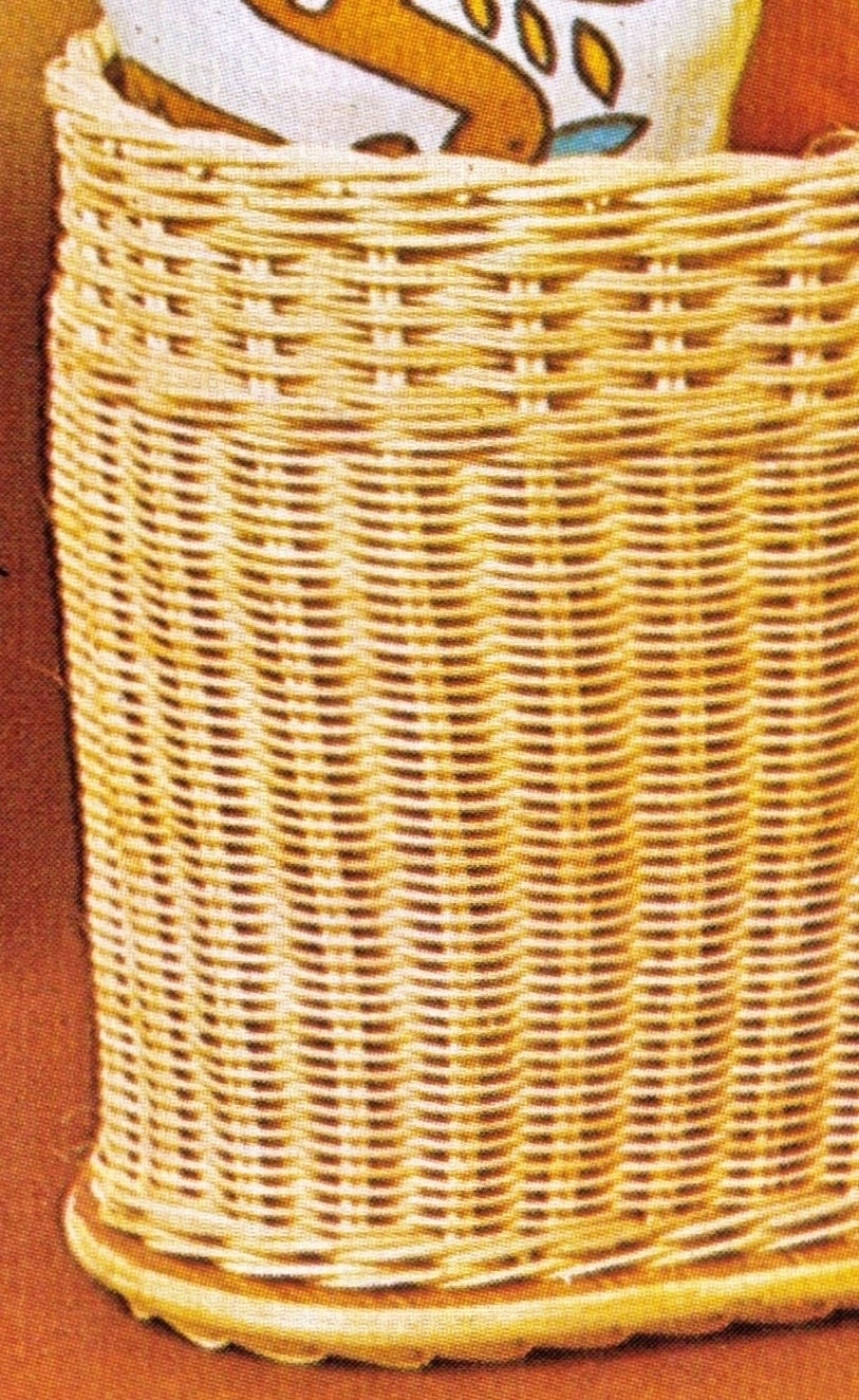 Vintage 1970's Oval CANE Picnic Basket Bag Retro Trendy Etsy