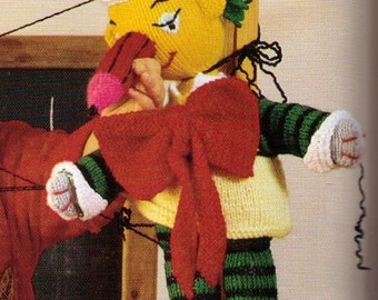 VINTaGE Tv SHoW Mr SQUIGGLE CHARaCter CUtE SoFt ToY-For Boy's or Girls - 50 CmS Tall -8 Ply -Great Gift - Knitting Pdf Instant Pattern