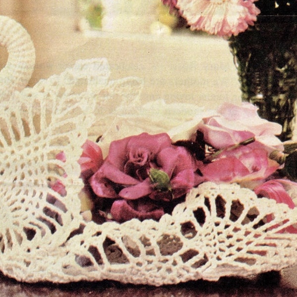ViNTAGE 70s SWAN WeDDING Table CeNtrepiece oR a DECoRation Basket Plus Other Matching Items Listed Rare Crochet Pattern PdF Instant Download