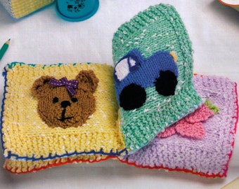 BaBY'S EDUCATiNG FuN AcTivity KNITTeD Book BoYs oR GiRls GiFt CHiLd'S 8 PAGeS Size 25 Cms -8 PlY -Great Gift - Knitting Pdf Instant Pattern