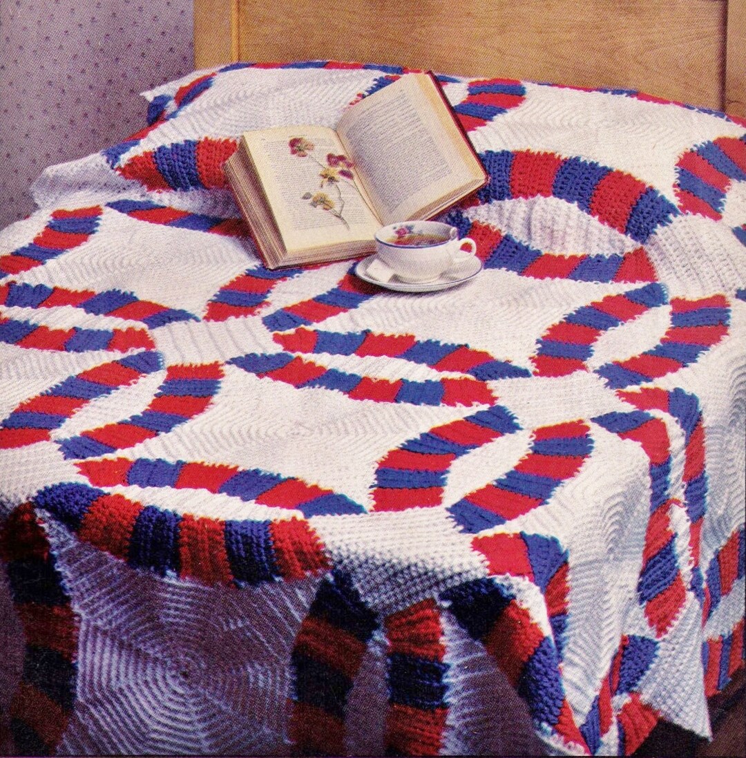 Crochet Wedding Ring Double Afghan Rug Throw Blanket Cover Wintersize 147 X188 Cms Rectangle4