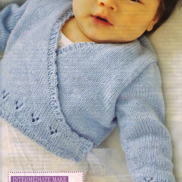 NeWBORN BABIeS WRAP OVeR Love HEaRt PReMmy CARDIgAn FOr BoY'S & GIrL'S Size 26 - 46CMs -4 PLy-Great BAbY Gift - Knitting Pdf Instant Pattern