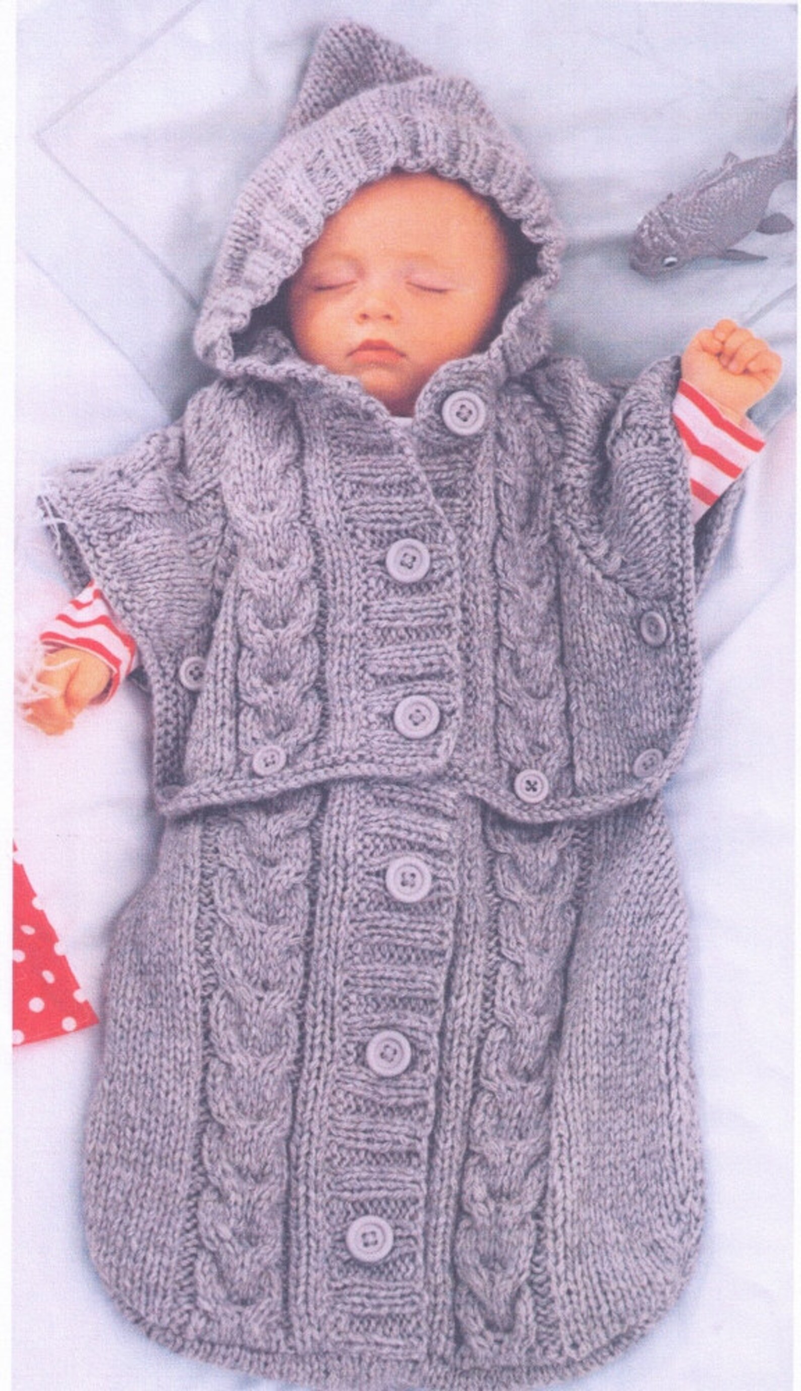 Baby CABLE Aran Winter Hooded Sleeping Bag That Changes to a Etsy
