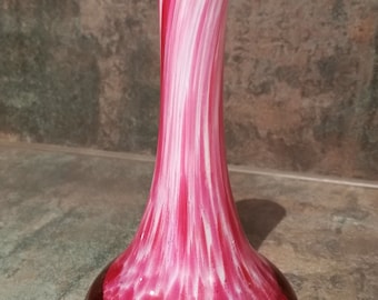 Glasvase Mundgeblasen rosa Glas Unikat Vintage