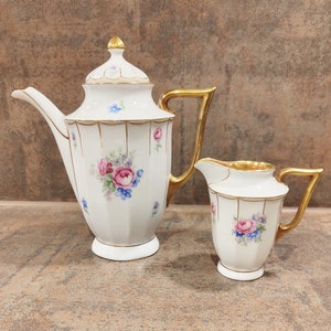 Porcelain coffee pot and milk jug VINTAGE Moschendorf