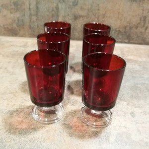 6 Luminarc glasses vintage retro 70s for schnapps