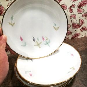 5 serving plates with lupins by R KPM Krister Lower Silesian porcelain manufacturer VINTAGE
