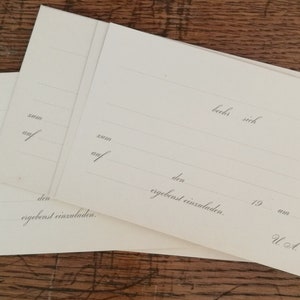 6 Einladungskarten Blanko mit Lückentext zum Vervollständigen VINTAGE