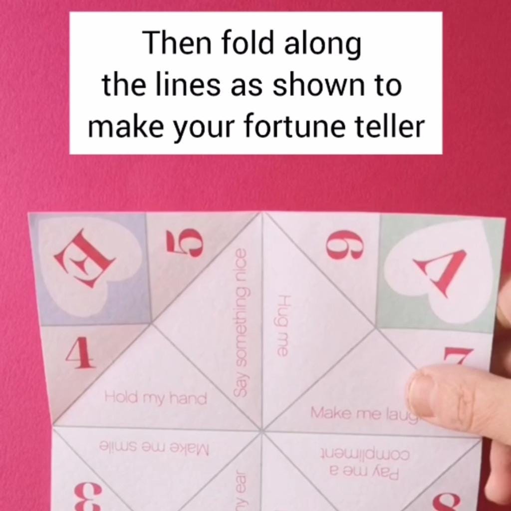 Printable Valentine Fortune Teller | Valentine's Day Cootie Catcher ...