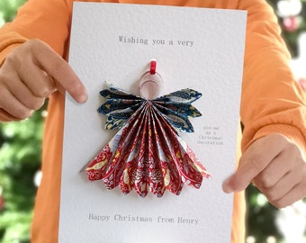 Christmas card with Paper Angel Decoration