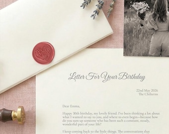 Personalised 30th gift | birthday letter keepsake | gift for her meaningful | custom birthday letter | sentimental friend gift