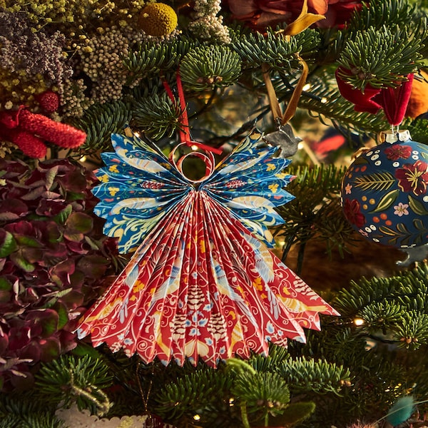 Handmade paper angel Christmas tree decoration