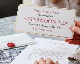 Christmas Gift Experience for Mum, Experience Invitation, Christmas Voucher, Spa Day Gift, Afternoon Tea Gift, Theatre Gift Reveal Letter