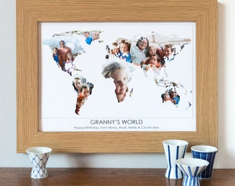 Grandma Photograph Map – Personalised Print for Gran – photo gift for gran – Mother’s Day gift – keepsake for granny – gift for grandmothers