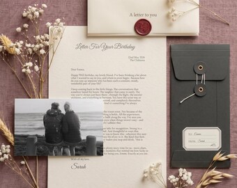 Personalised 90th Birthday Letter Gift for Grandma Grandad Mum Meaningful Keepsake Gift Special Ninetieth Birthday Present