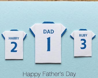 England Football Shirt Card | Personalised Dad Card | World Cup Gift | Football Dad Birthday Card | Origami Shirt Card