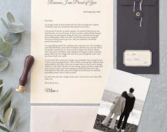 Personalised Reasons Why I Am Proud Of You Letter Keepsake Gift | Leaving Home University Graduation 18th Birthday First Job Moving Abroad