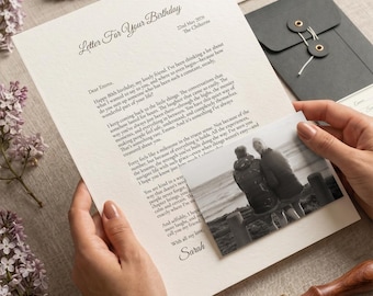 Personalised 80th Birthday Letter Gift for Grandma Mum Meaningful Keepsake Gift Special Eightieth Birthday Present