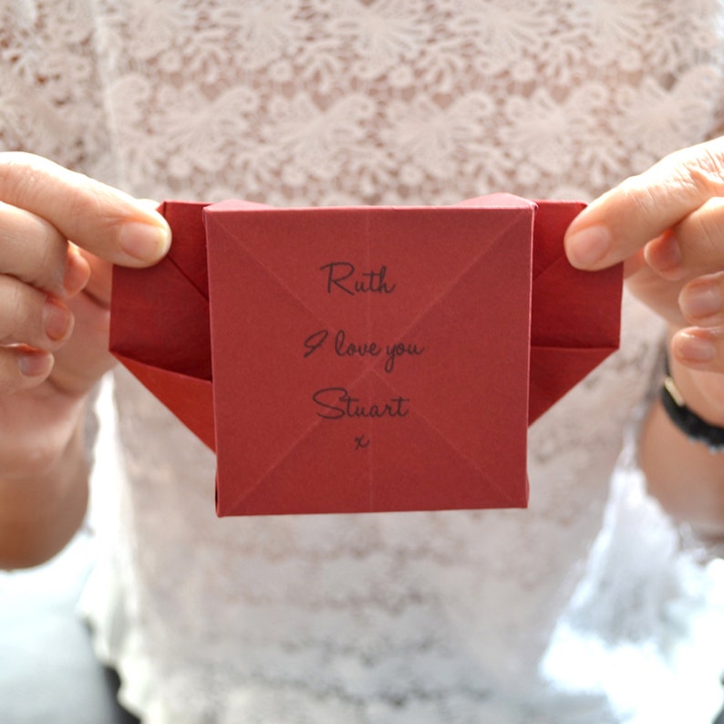 Personalised Origami Heart Photo Keepsake | 1st anniversary gift for husband | first anniversary gift | sentimental token for husband gift bild 4