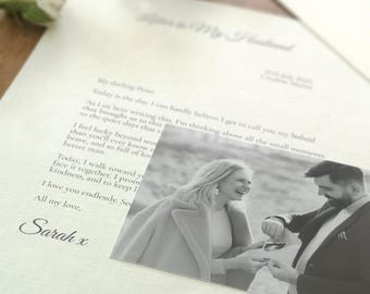 Letter to My Husband on Our Wedding Day Personalised Groom Gift Romantic Wedding Morning Letter Keepsake from Bride Custom Gift