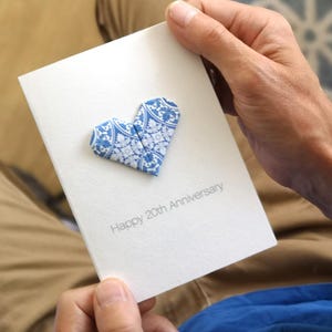 20th anniversary card china origami heart | Twenty years Anniversary Card | 20 years anniversary card | Twentieth anniversary card