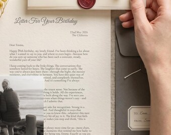 Personalised 70th gift | birthday keepsake for grandma | gift for mum birthday | heartfelt letter gift | custom birthday keepsake