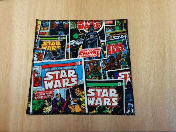 STAR WARS POCKET Square, Classic Star Wars Hanky, Men Wedding Hanky,  Menswear Bridal Suit Hanky Red Black Yellow 