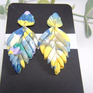 Pastel Coloured Leaf Earrings for the Summer