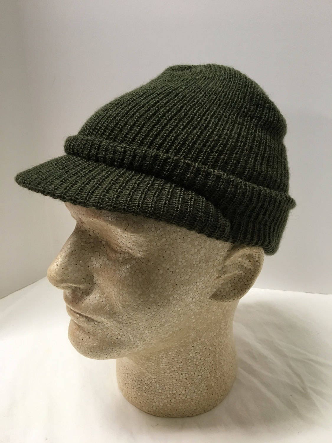 WWII US Army M1941 OD Wool knit Jeep cap hat Etsy