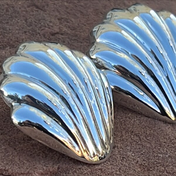 Vintage Mexico Sterling Silver Stud / Post Shelll / Clam Earrings