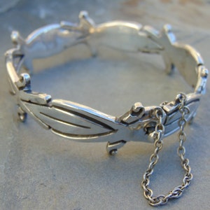 J N Jacobo Taxco Sterling Silver Pointed Link Bracelet image 1