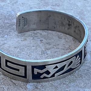 Manuel Hoyungwa ~ Vintage Hopi Sterling Silver Kokopelli Overlay