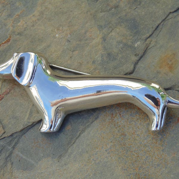 D'Molina - Mexico Sterling Silver Dachshund Wiener Dog Pin / Brooch