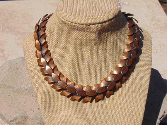 Rebajes ~ Vintage Copper Flora Link Choker Neckla… - image 2