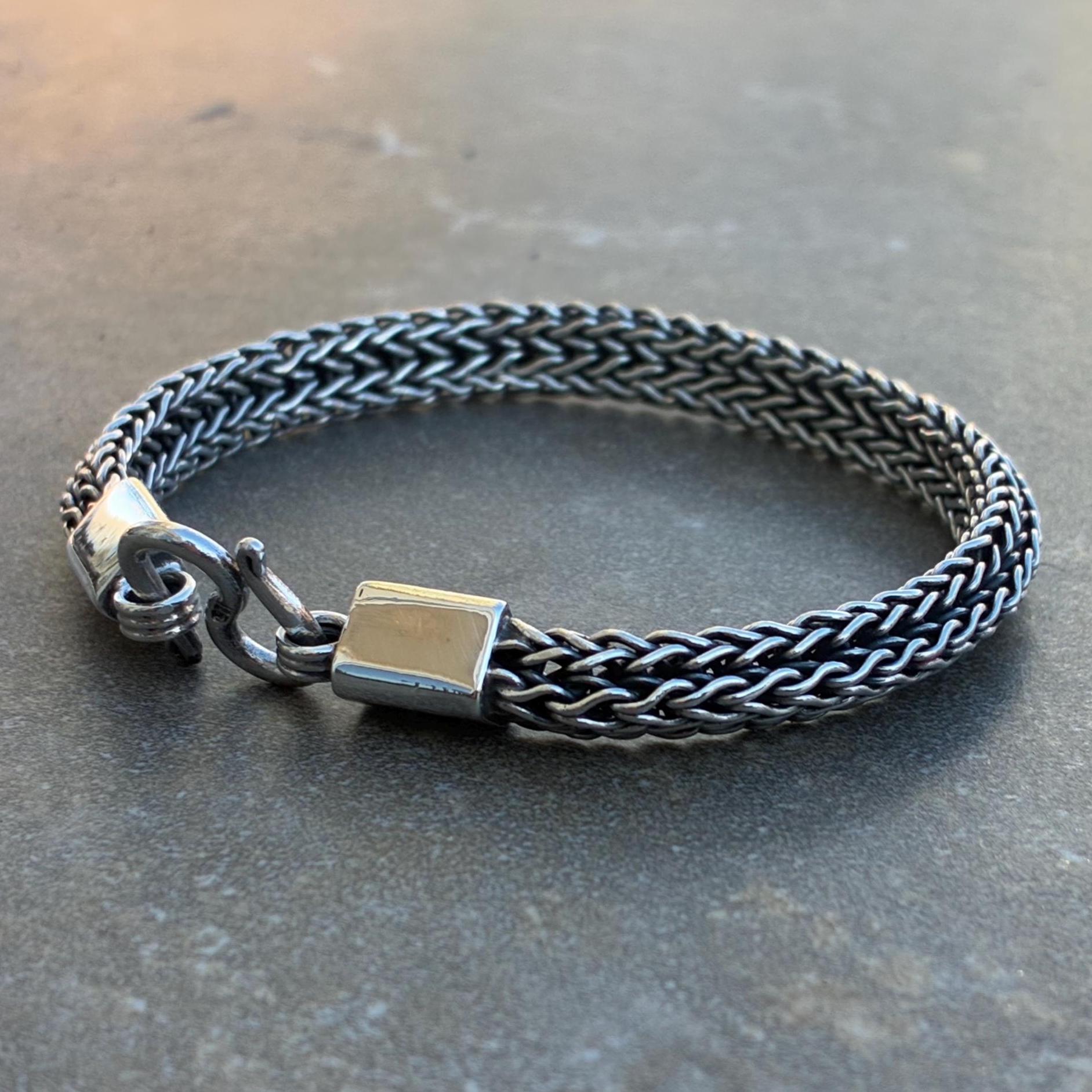 厚手の編み込みスターリングメッシュセブン7インチヴィンテージ