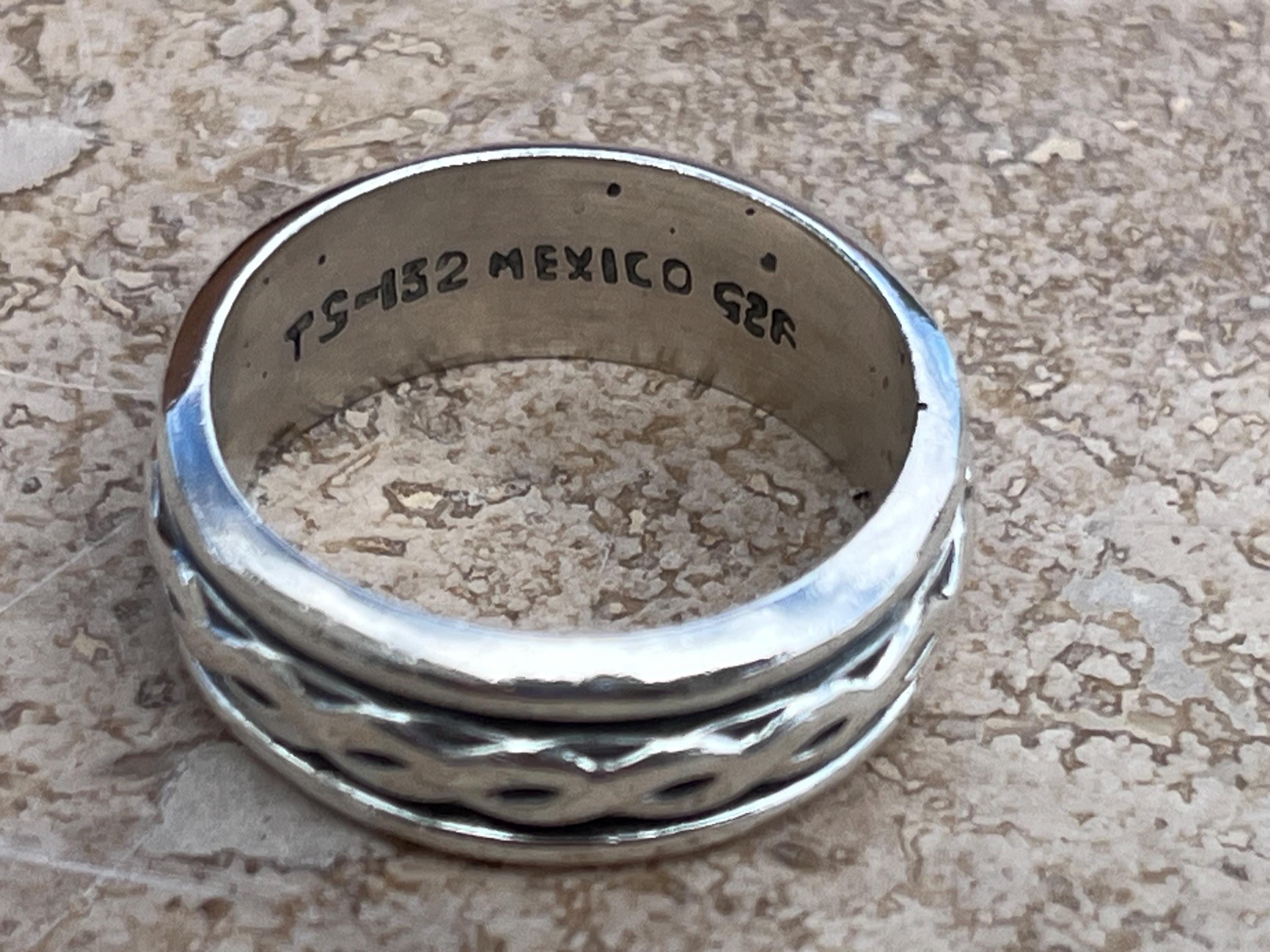 Vintage Mexico Taxco 925 Sterling Silver Ring Multi Stone SZ