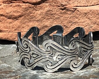 Vintage Mexico Sterling Silver Heart Link Bracelet ~ C. 1940s - Etsy