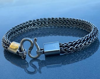 厚手の編み込みスターリングメッシュセブン7インチヴィンテージ