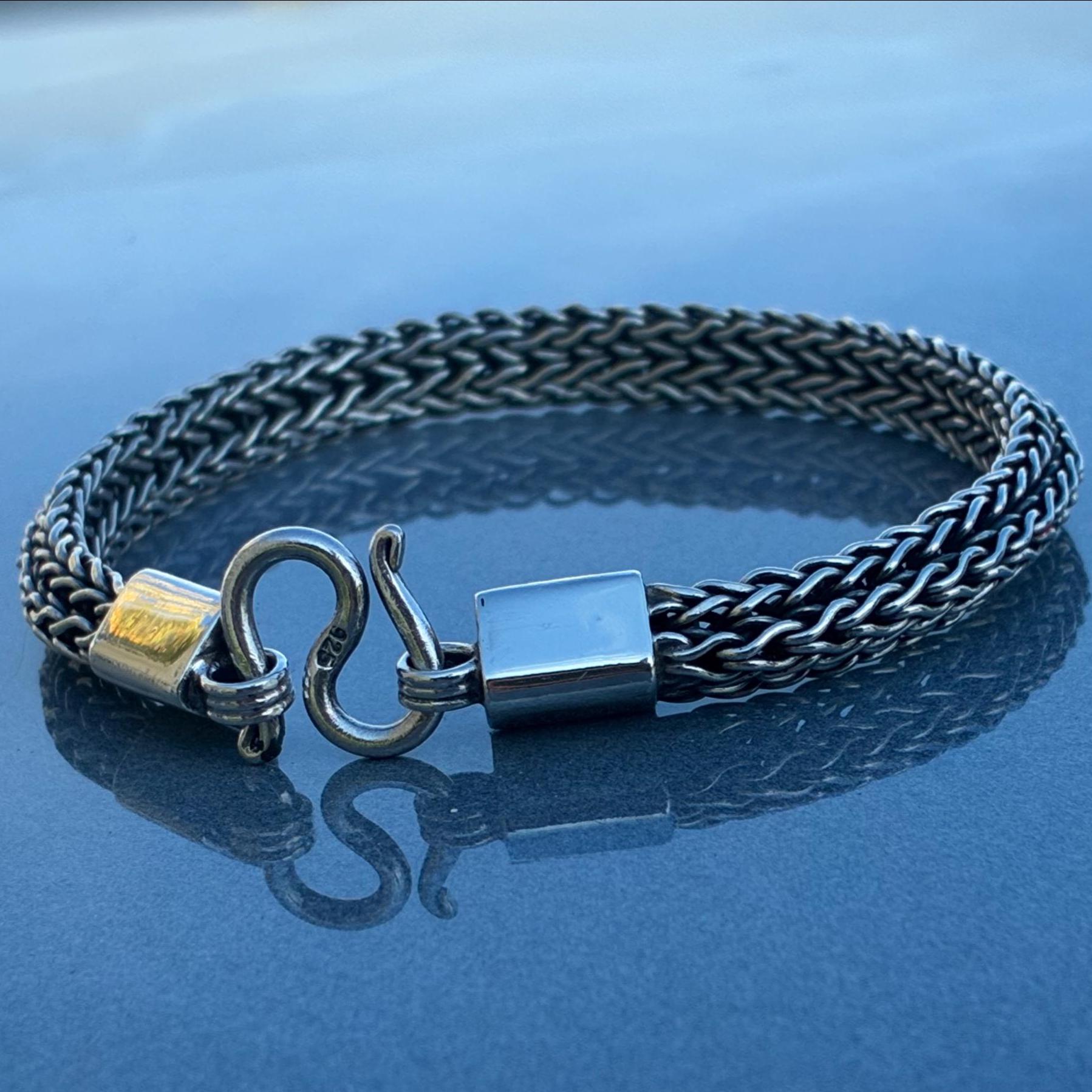 厚手の編み込みスターリングメッシュセブン7インチヴィンテージ