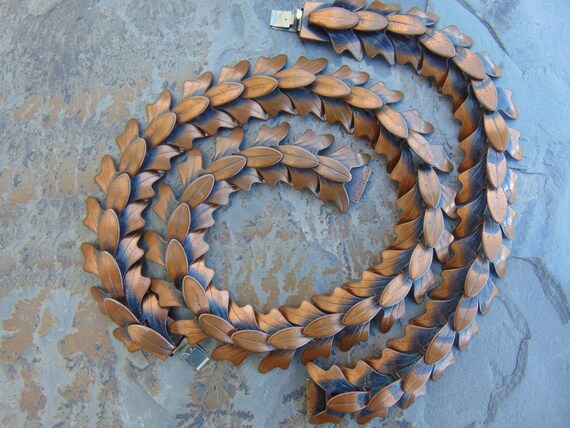 Rebajes ~ Vintage Copper Flora Link Choker Neckla… - image 7