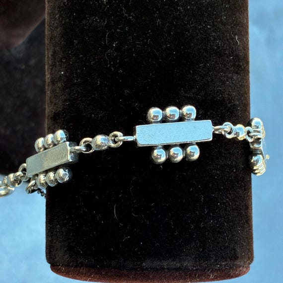 Vintage Modern Sterling Rectangular Link Bracelet… - image 4