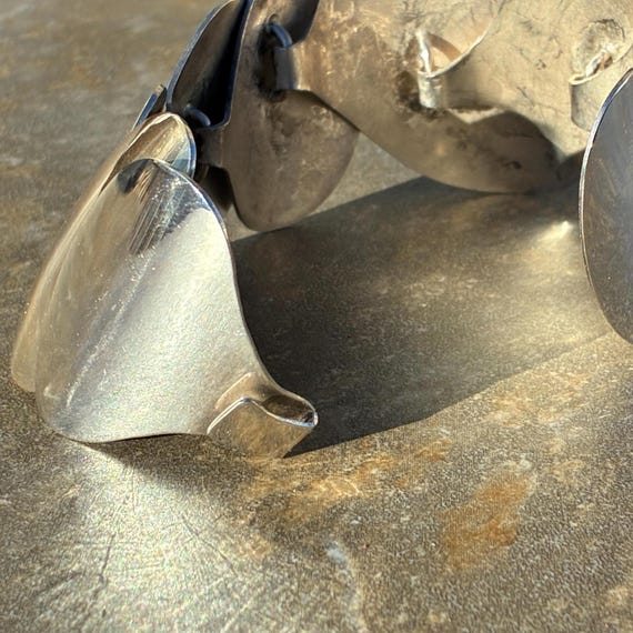 Vintage Modern Wide Sterling Unique Oval Link Mod… - image 14