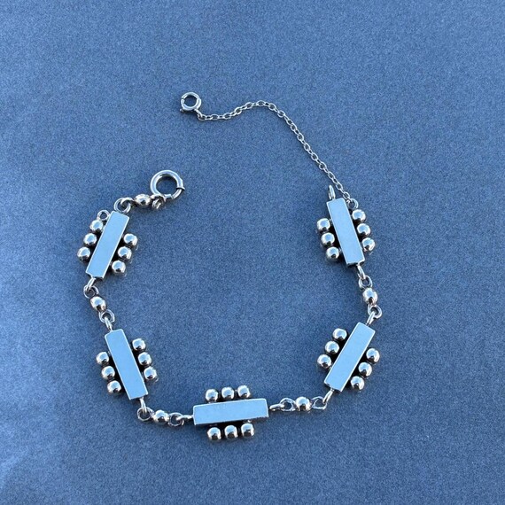Vintage Modern Sterling Rectangular Link Bracelet… - image 11
