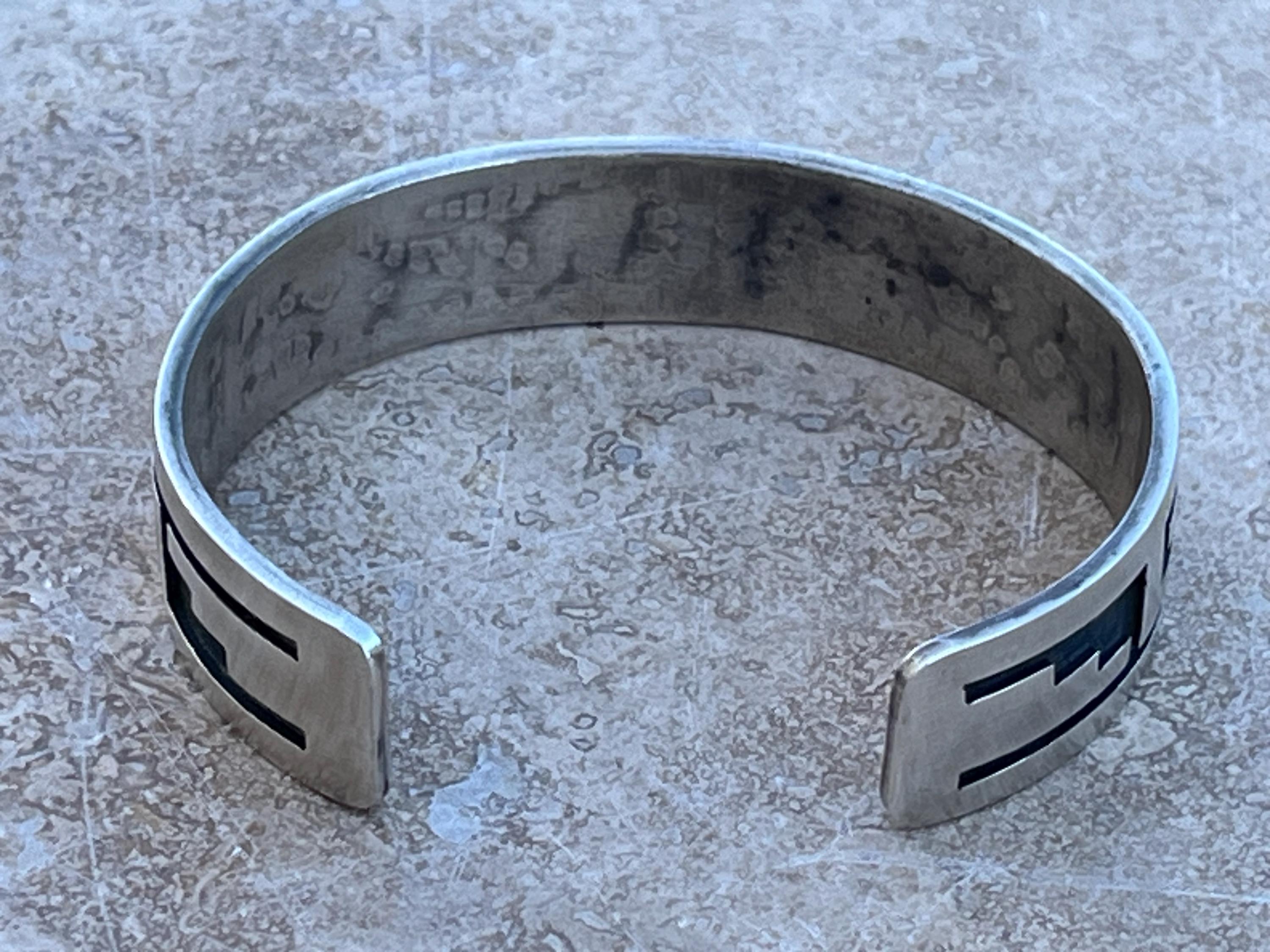 Manuel Hoyungwa ~ Vintage Hopi Sterling Silver Kokopelli Overlay